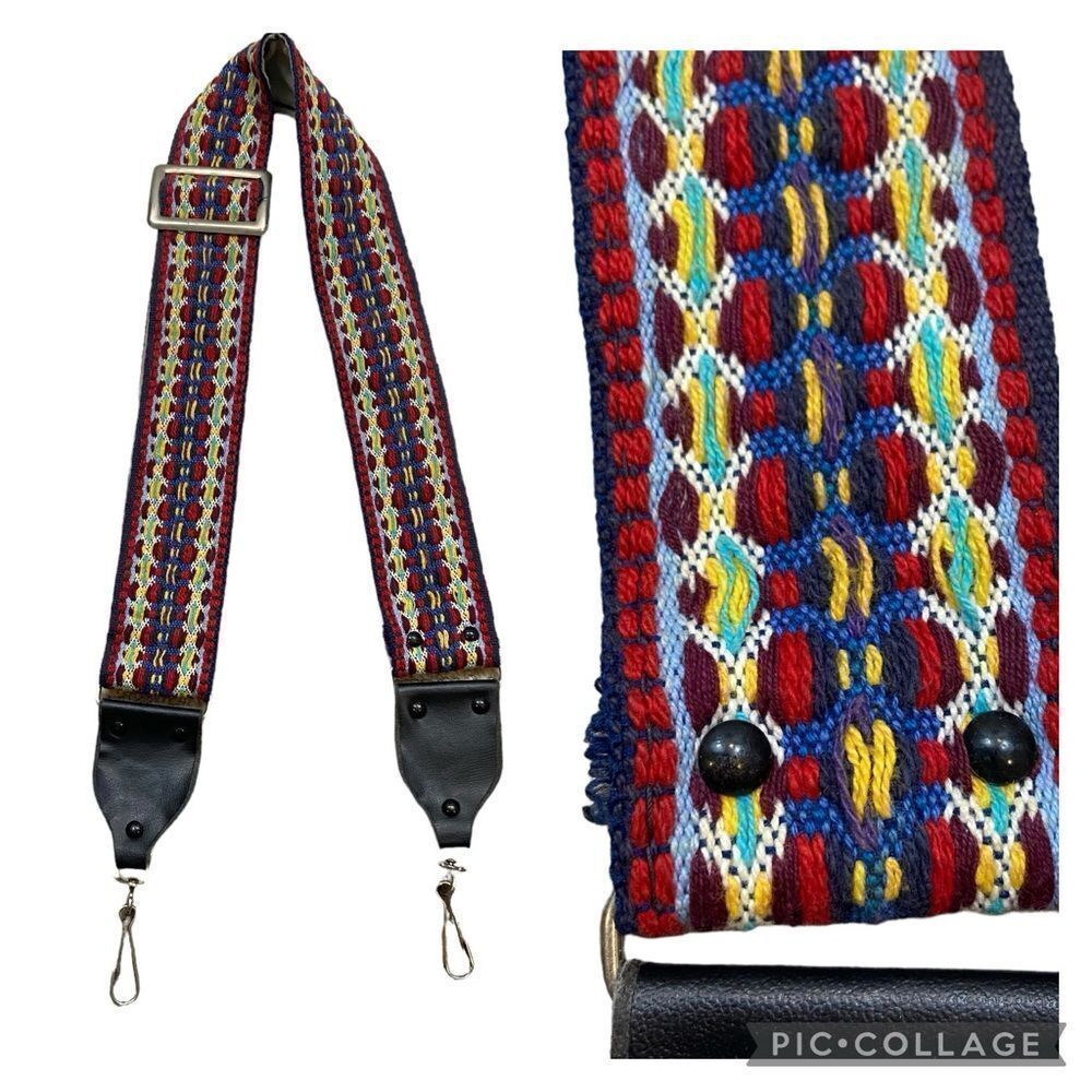 Ladies Woven Multicolor Leather End Replacement Purse Strap